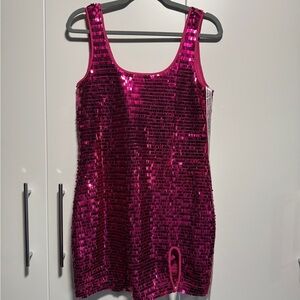 NWT Nasty Gal Fuchsia Sequin Mini Dress